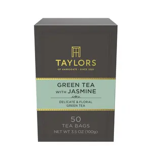 Taylors of Harrogate Green Tea with Jasmine, Pillow Tea Bags, 50 Count (Pack of 6), Delicate, Floral and Sweet, Caffeinated, Enjoy Hot or Iced, 300 Teabags Total