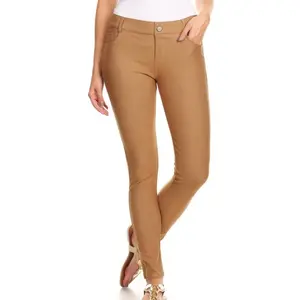 Khaki 5-Pocket Skinny Jeggings