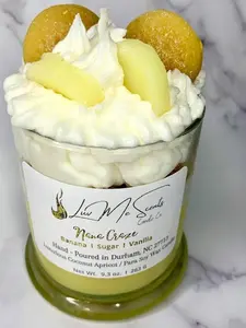 Nana Craze Dessert Candle - Eco-Friendly Coconut Apricot Wax with Banana Pudding Scent Scented Gift