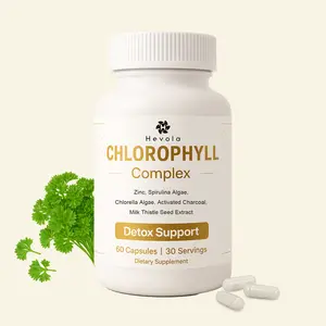 Chlorophyll Supplement – Natural Deodorizer & Detox with Spirulina, Parsley & Mint & Activated Charcoal | 60 Caps