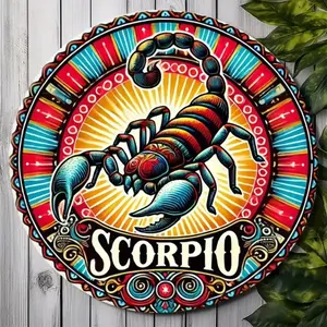 Retro Scorpio Wall Art – Zodiac Iron Decor, Detailed Scorpion & Constellation for Home