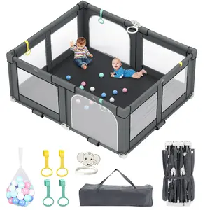 Topwin Baby Playpen, Play Pens for Babies and Toddlers Baby Fence Baby Play Yards for Indoor & Outdoor with Breathable Mesh Anti-Fall Playpen【big】