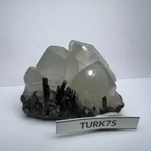AAA Grade Turkish Epidote Clusters with Clear Quartz & Black Tourmaline