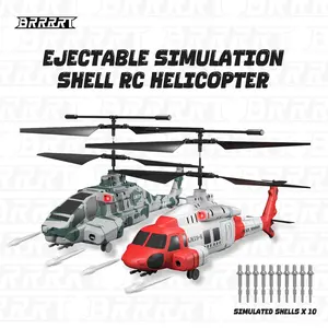 BRRRRT Multifunctional Remote-Controlled Helicopter with Firing Projectiles Six-axis Gyroscope One-touch Takeoff Landing Speed Adjustment Extended-range 2.4G Remote Control Stationary Hovering LED Lighting Effects Perfect Christmas Gift for Children