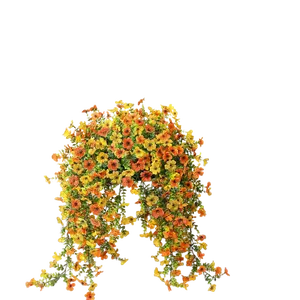 Artificial Hanging Flowers, 2/4Counts Fake Plants with Eucalyptus Leaves, Outdoor Fake Flowers for Garden, Porch, Window, Home Decor, Flower Design, Garden Decorations, Artificial Flower Arrangements, Artificial Flowers for Outside