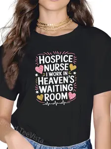 100% Cotton Hospice Nurse I Work In Heaven'S Waiting Room, Palliative T-Shirt