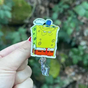Cartoon Sponge-Badge Reel