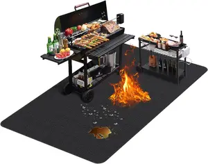 TAOMAND Large 76 X 52 Inches under Grill Mats for Outdoor Grill | Double-Sided Fireproof | Waterproof | Oil-Proof | Easy to Clean | Indoor Fireplace/Fire Pit Mat | Quality BBQ Mat for Deck Patio Lawn