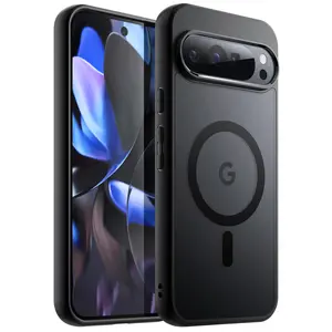 JETech Magnetic Case for Google Pixel 9/9 Pro 2024, Compatible with MagSafe, Translucent Matte Back Shockproof Phone Cover