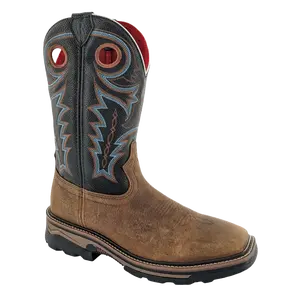 R. Watson Men's Coffee Distressed Buffalo Steel Toe Boots RW1012ST-WP