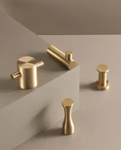 MONACO DECORATIVE HOOKS IN BRUSHED BRASS