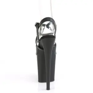 8 Inch Heel FLAMINGO-824 Black Pu High Heels Elegant