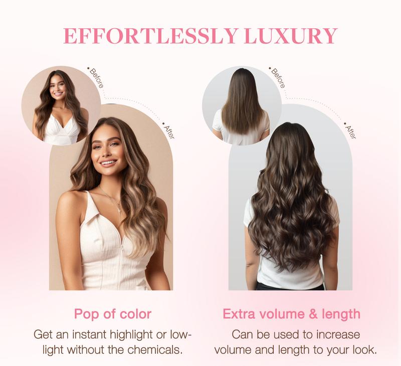 GOOGOO Hair Extensions Clip in Human Hair Natural Straight Easy To Style Soft