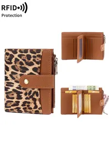 Women's Anti-Theft Short Wallet, Stylish Wallet, Ladies Wallet, Casual Trendy Wallet, Vintage Large Capacity Zipper Purse, Multifunctional Credit Card Holder, Casual Zebra Stripe Design