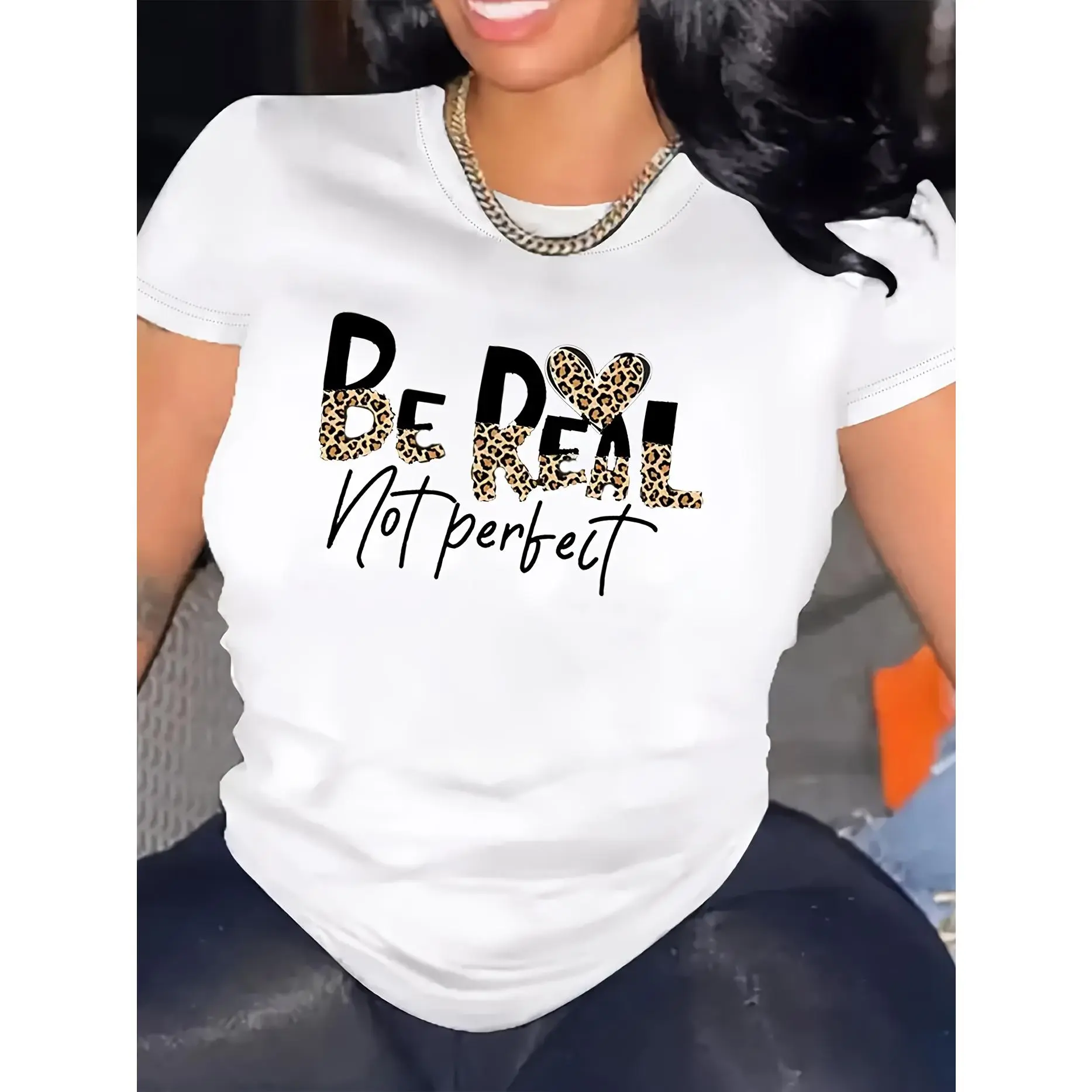Pure cotton T-shirt, loose-fitting T-shirt, women's short-sleeved, pure cotton, soft and skin-friendly.