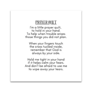 Pack of 1, 5 or 30 Precut 3” Pocket Prayer Poem Labels – Christian Fabric Quilt Squares for Sewing & Crafting