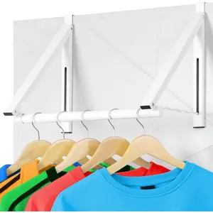 Foldable Over The Door Hanger - Space-Saving Drying Rack for Coats & Clothing, Small Clothes Organizer, White
