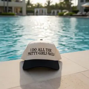 I Do All The Pretty Girls Nails Trucker Hat, Embroidered Baseball Cap, Funny Hairstylist Embroidery Cap