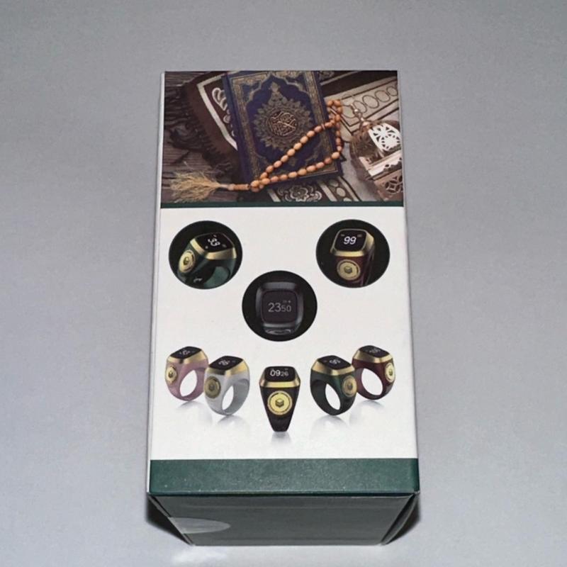 iQIBLA UMEOX Smart ZIKR Ring with Electronic Tasbih Counter and 5 Daily Prayer Time Notifications