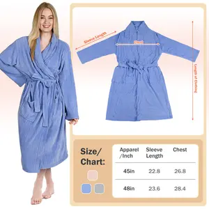 Catalonia Womens Fleece Long Robe, Comfy Soft Chenille Bathrobe, Gift for Her Comfort Lightweight