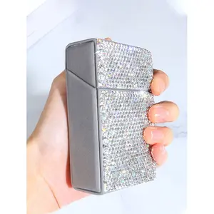 Elegant Leather Cigar Case with Rhinestones, Car Cigar Holder, Smoke Accessories, Travel Essential, Gift for Weddings, Birthdays, Festivals