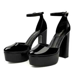 JENN ARDOR Women's Round Toe Chunky Platform Heels Ankle Strap Platform Footwear Elegant Stylish Fashion High Heels, Summervibes