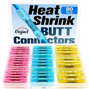 Heat shrink butt connectors waterproof wire crimps for marine and automotive wiring 80pcs
