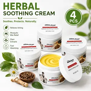 Herbal Soothing Cream 4PCS | Premium Plant Extract Skin Relief Cream for Itching, Mosquito Bites & Irritated Skin | Fast Absorbing Gentle Moisturizing Balm for Daily Body Care, 30g Each