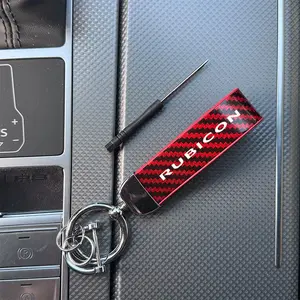 Jeep Rubicon Carbon Fiber Keychain, Multiple Colors, Durable & Stylish Design, Perfect for Car Keys, Ideal Gift for Jeep Enthusiasts