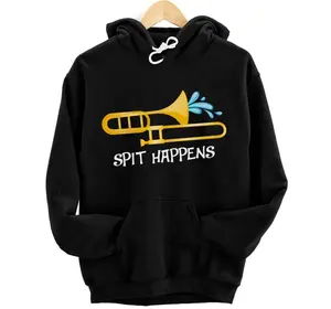Funny Spit Happens Trombone Player Band Gift Accessories Hoodie, Sweatshirt, T-Shirt