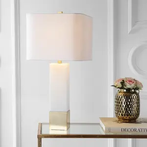 JONATHAN Y Jeffrey Metal/Marble LED Table Lamp , for bedroom, living room, foyer, hallways, dining room, dorms