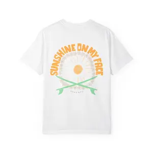 Sunshine On My Face Short Sleeve T-Shirt 100% Ring-Spun US Cotton Relaxed Fit Coastal Spirit Garment-Dyed Soft Texture - Shortsleeve