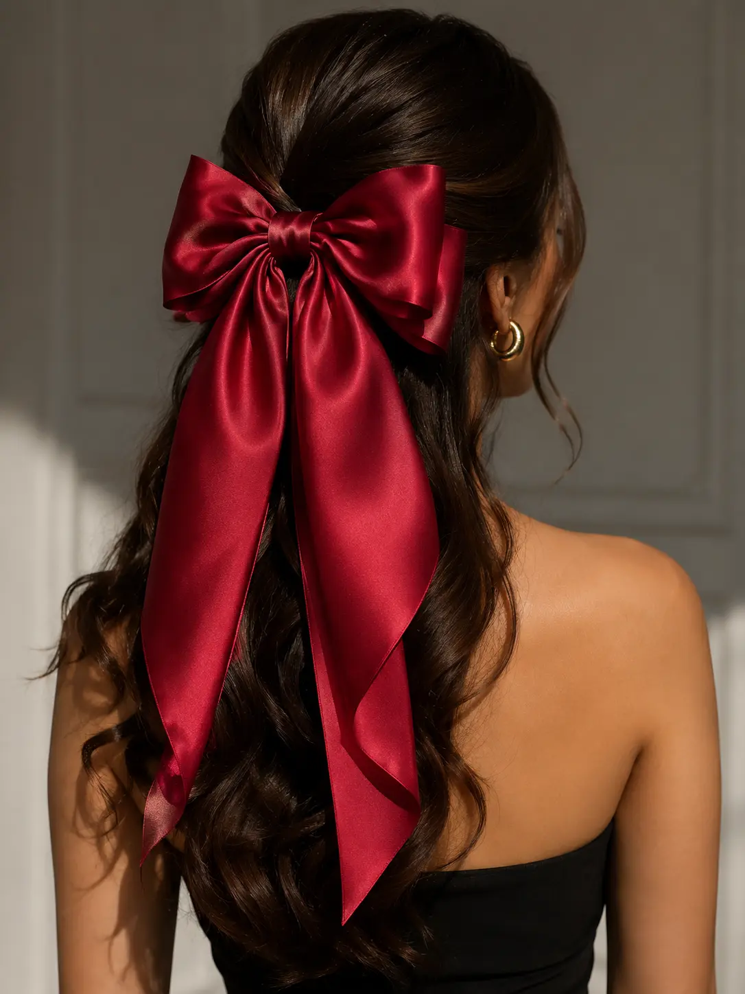 Satin Hair Bow Clip - Large Bow Hairpin Hair Clips