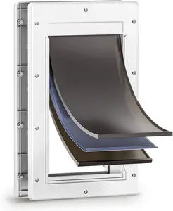 XL Dog Door for Door, Never Rust Plastic Extra Large Doggy Door for Interior and Exterior Doors, X Large Pet Door with 2 Magnetic Flaps, Insulated Flap, Closing Panel, Dog Doors for Pets Up to 220 LB