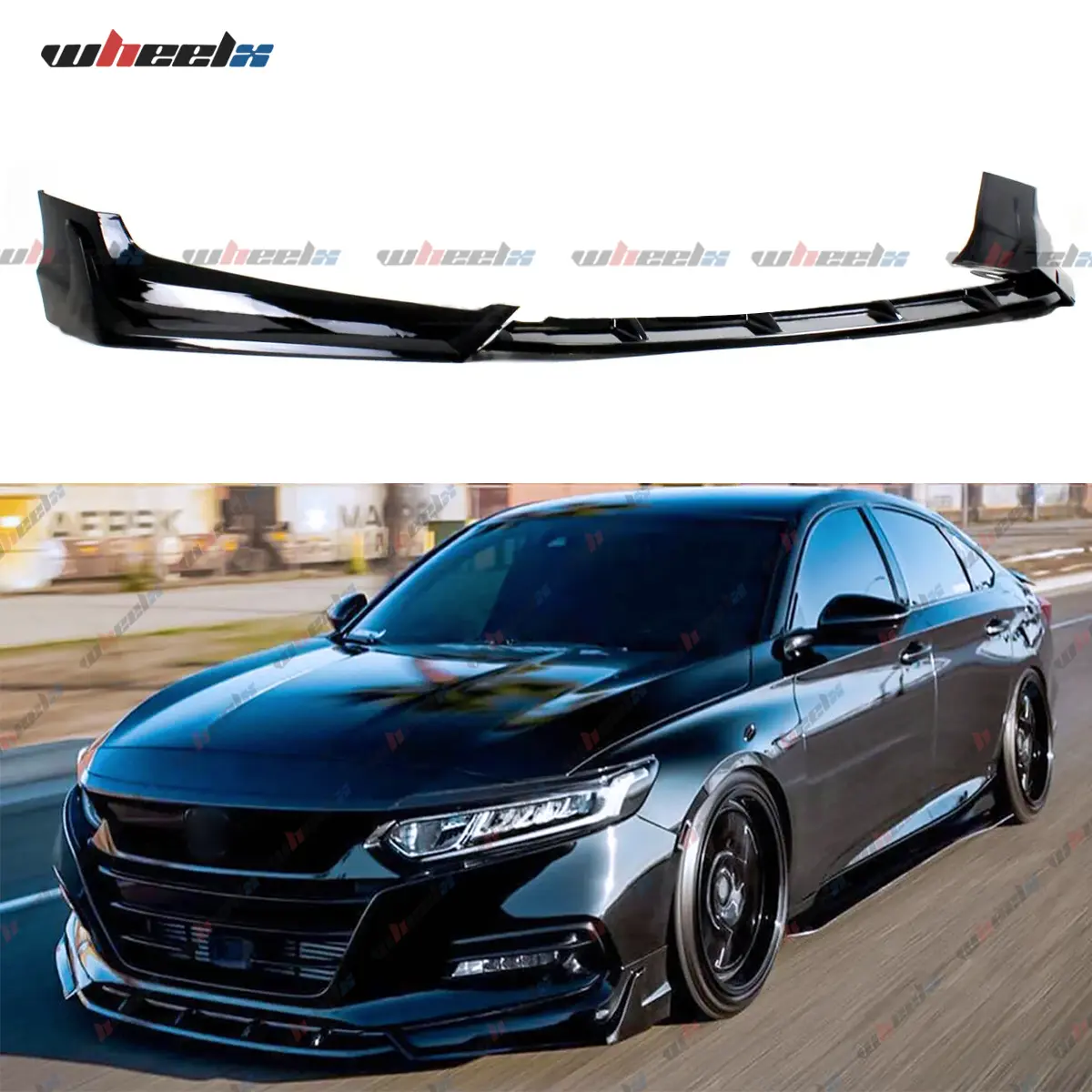 2018-2020 Honda Accord & Toyota Camry - ACR Style Gloss Black Front Bumper Lip Splitter Spoiler Body Kit - 5-Piece Set , Front Chin Lip Protector with Aerodynamic Boost, Bumper Protection, Sporty Look