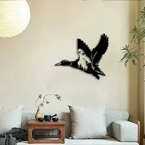 1pc Hunting Duck Metal Wall Art, Waterfowl Statue Mural, Perfect for Lodge, Cabin, Marsh Wall Decor, Duck Hunting Season Decor, Ideal Gift for Hunters