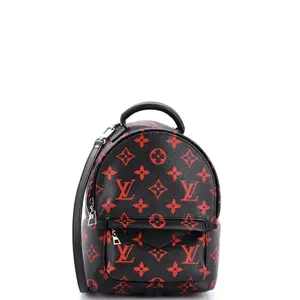 Pre-owned Louis Vuitton Canvas Coated Backpacks Palm Springs Backpack Limited Edition Monogram Infrarouge Mini by Rebag