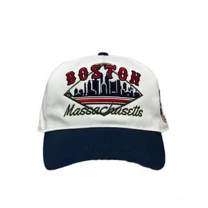 Boston Retro Snapback Hat | Beantown Skyline & Fenway Inspired 5-Panel Baseball Cap | Vintage Streetwear Adjustable Hat | Trendy Gift for Him Dad