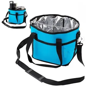 Family Size Four-Compartment Water Bag, Leak-Proof Car Drink Cup Organizer, Outdoor Camping Handheld Beverage Storage Pack