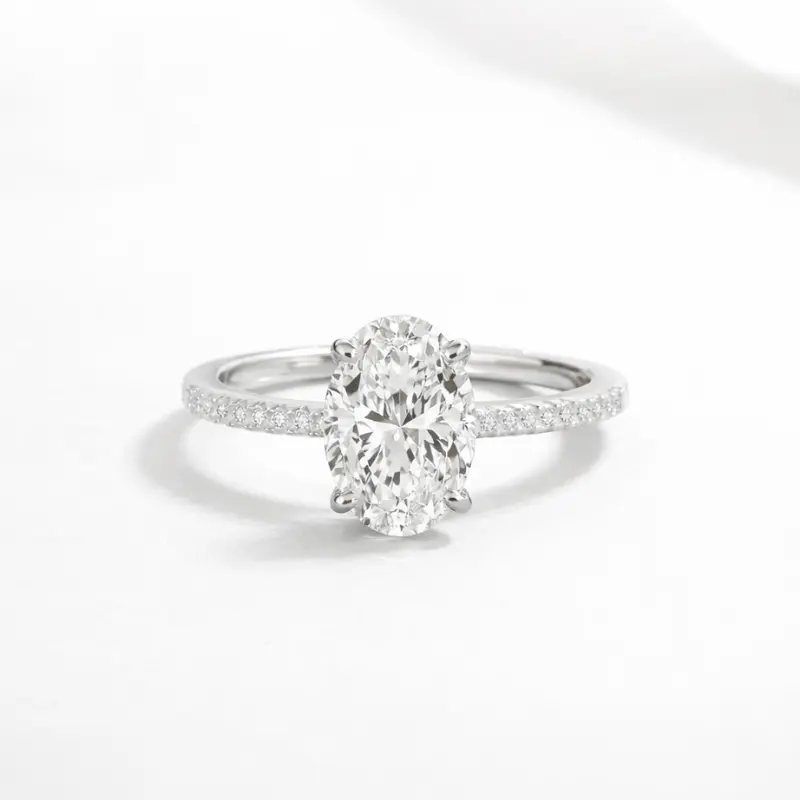 Angel Eye Moissanite Ring S925 0.5/1.0/2.0 CT - Oval Cut - Lore Jewelry