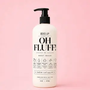 OH FLUFF! Marshmallow Body Wash by BossUp Cosmetics - Body Care Moisturizer with Hydrating, Soothing, Skin Repair Formula - 16oz Bottle - Gentle for All Skin Types