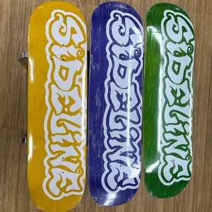 Sideline Deck - 8.5 Width Vibrant Color Options Yellow Blue Green Skateboard Deck with Bold Logo Design