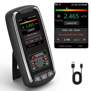 Portable Radon Detector with TFT Color Display, First Result in 6 Hours, Rechargeable Radon  for  Basement, 504-Day Accurate Data Storage, Visual & Audible Signal pCi/L or Bq/m3
