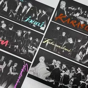 Haikyuu!! Multi-Character School Theme Card — Black & White Transparent Card