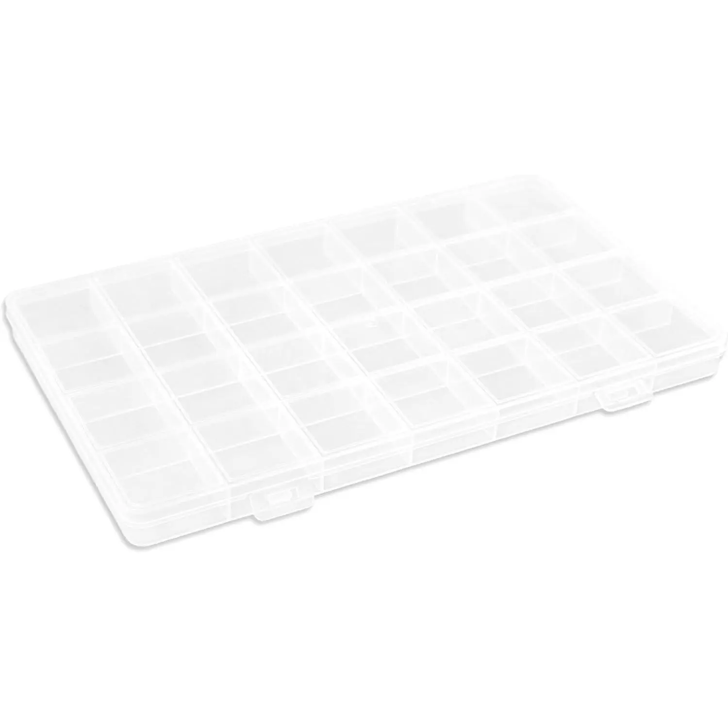 2-Pack Transparent Plastic Organizer Box Set with Dividers & Cover, 8.85x5.19x0.59in Lightweight 28-Grid Home Storage Container for DIY Craft Supplies, Beading, Organizing Beads (For 1-3 People, Ideal for Arts & Crafts)