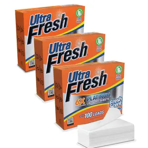 Ultra Fresh Platinum 6X Laundry Detergent Sheets with Fresh Scent, Set of 3