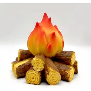 Fake Campfire Night Light, 3D LED Fake Fire Pit Firewood Lamp, Small Electric Faux Fireplace Logs Night Lights, Halloween Christmas Festival Party Decorations for Bar Home Garden Yard