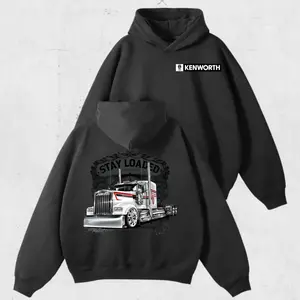 Kenworth Stay Loaded 2side Hoodie – Semi Truck Graphic Sweatshirt for Men and Girl, Long Haul Rig Outfit, Unisex Highway Trucker Pullover, Vintage Style Top