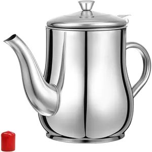 Stainless Steel Oil Filter Pot - 24Oz Oil Dispenser with Fine Mesh Strainer for Kitchen Storage and  Container