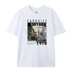 Paradise New York 1970 Vintage Cityscape Graphic T-Shirt, Cotton Comfort Tee, Retro NYC Fashion Outfit, Casual Oversized Shirt, Ideal Travel & Nostalgic Gift for Him/Her